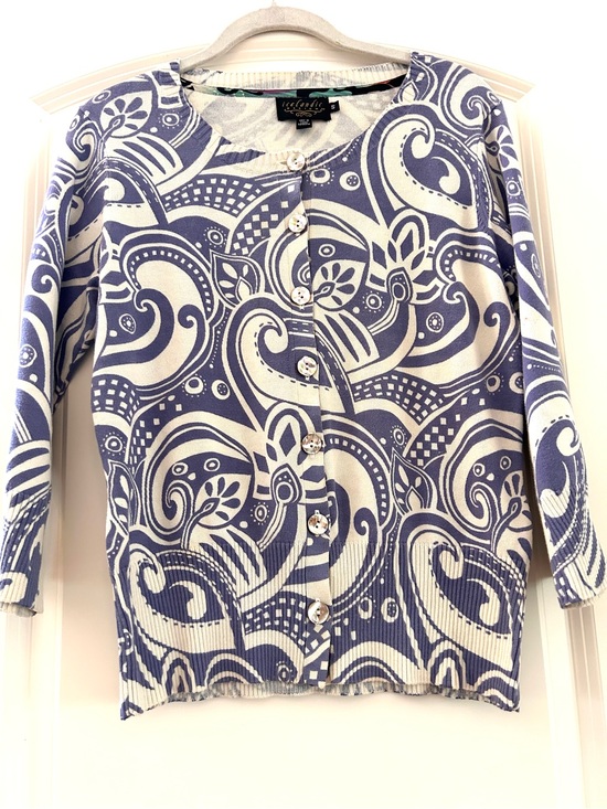 Icelandic Design Sweaters - Icelandic Design 100% Cotton Bold Geometric 3/4 sleeve cardigan. Artsy. EUC SzS